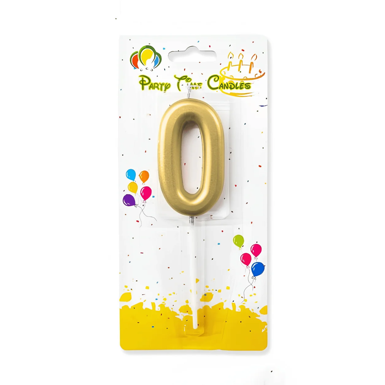 Metallic Golden Number 0 Candle