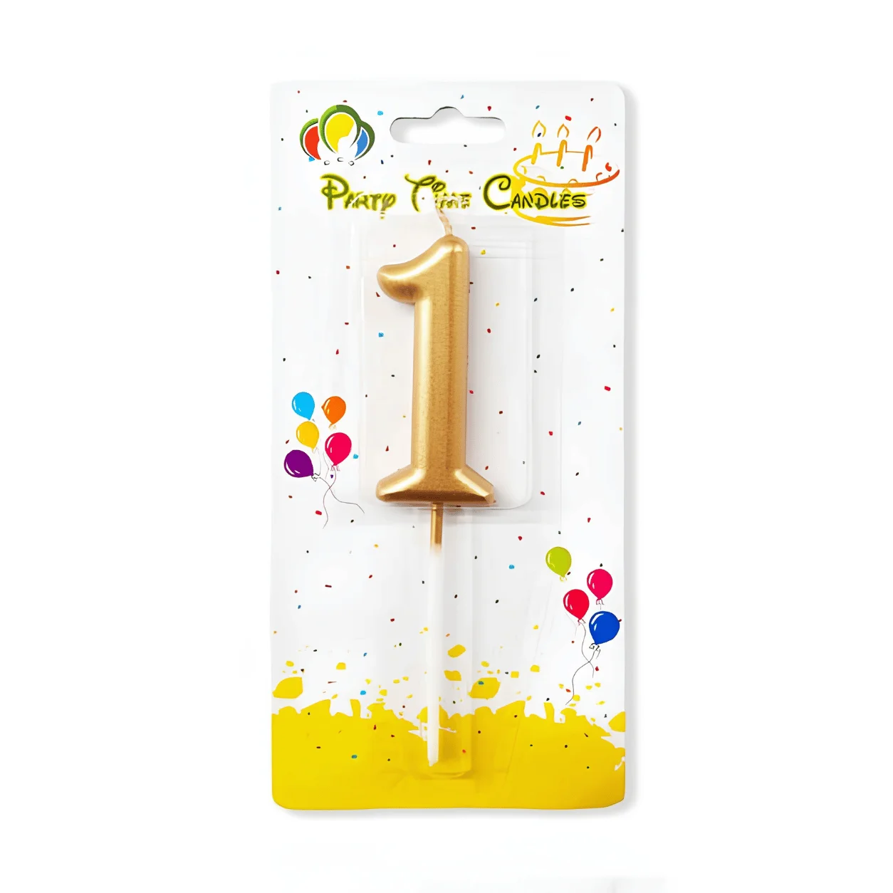 Metallic Golden Number 1 Candle