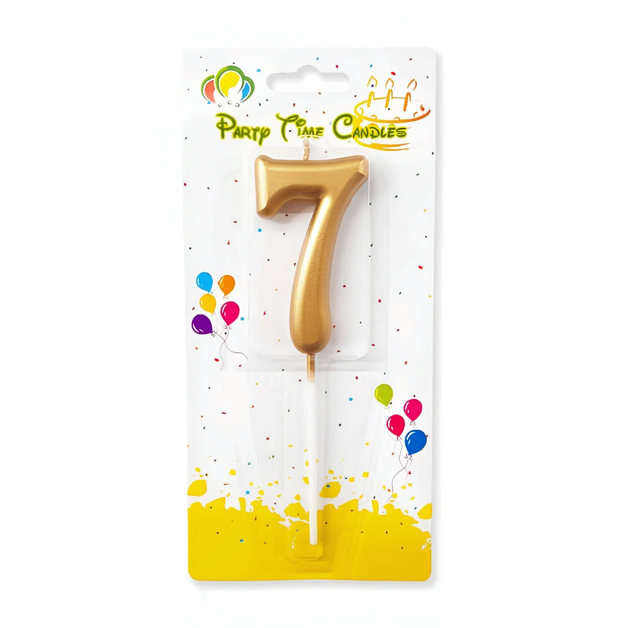 Metallic Golden Number 7 Candle