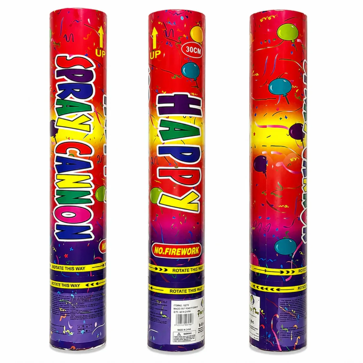 Happy Spray Party Popper Set of 3