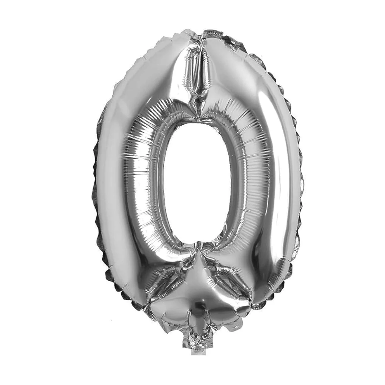 Metallic Silver Number 0 Balloon