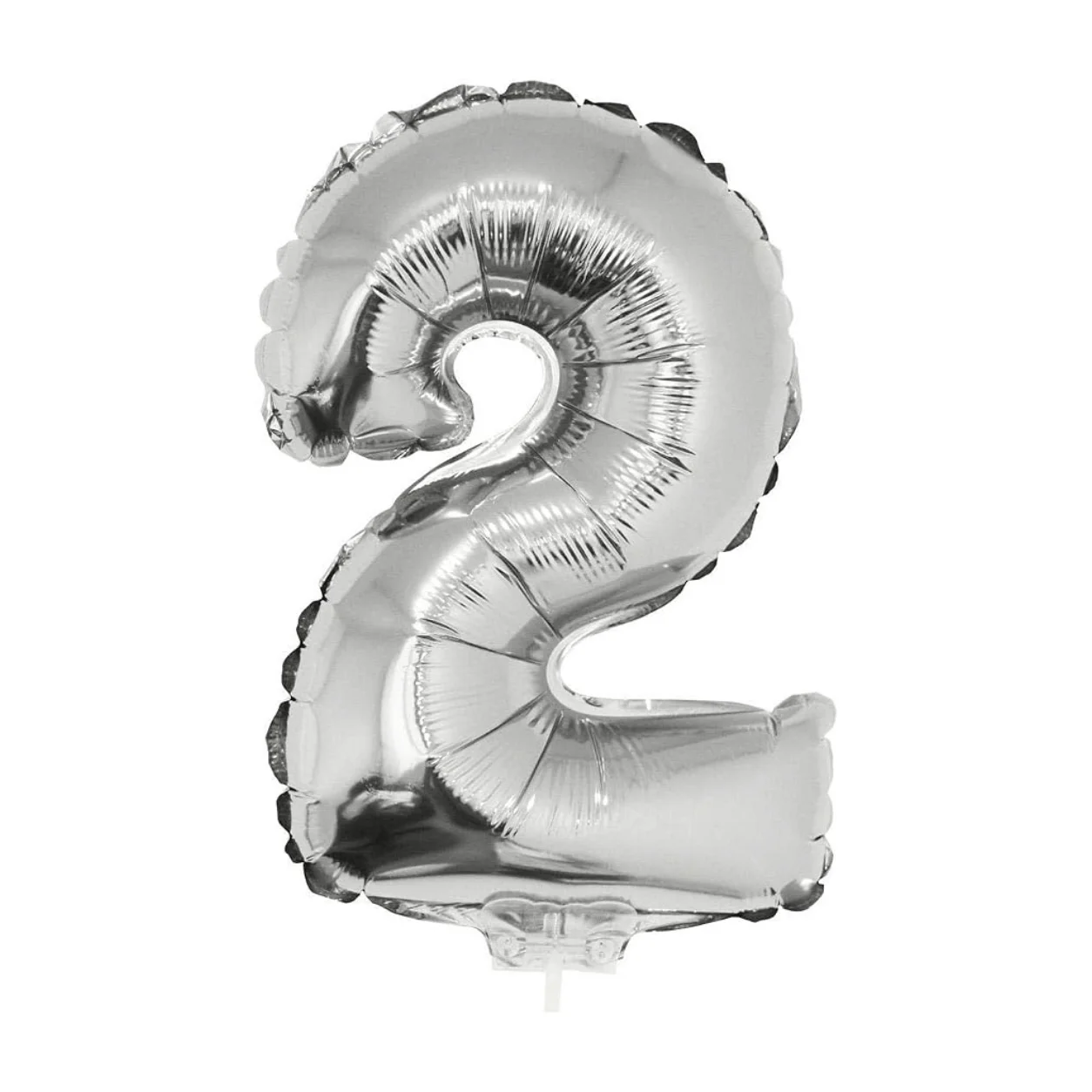 Metallic Silver Number 2 Balloon
