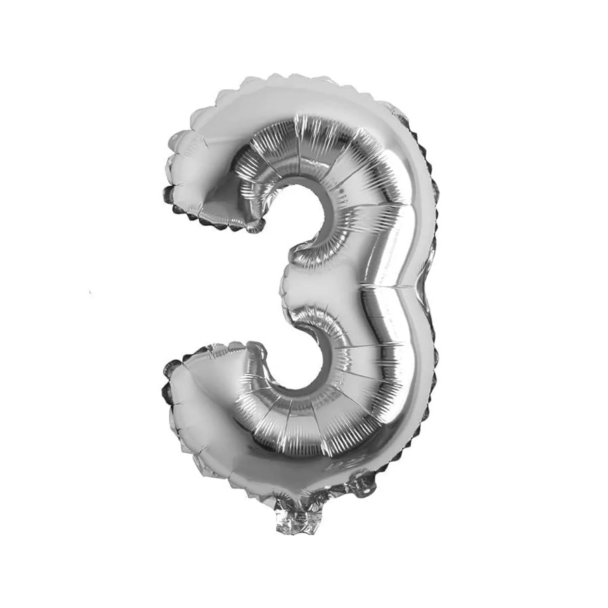 Metallic Silver Number 3 Balloon