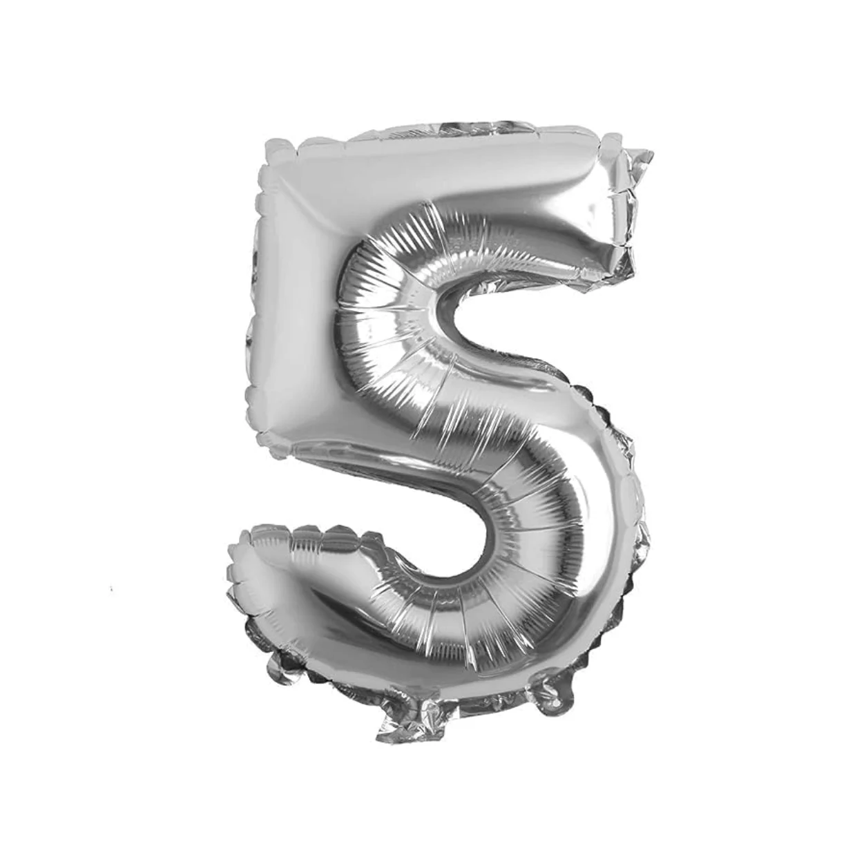 Metallic Silver Number 5 Balloon