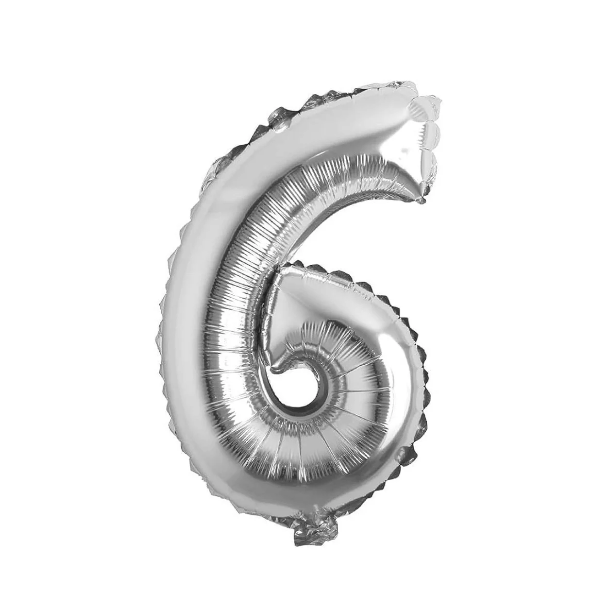 Metallic Silver Number 6 Balloon