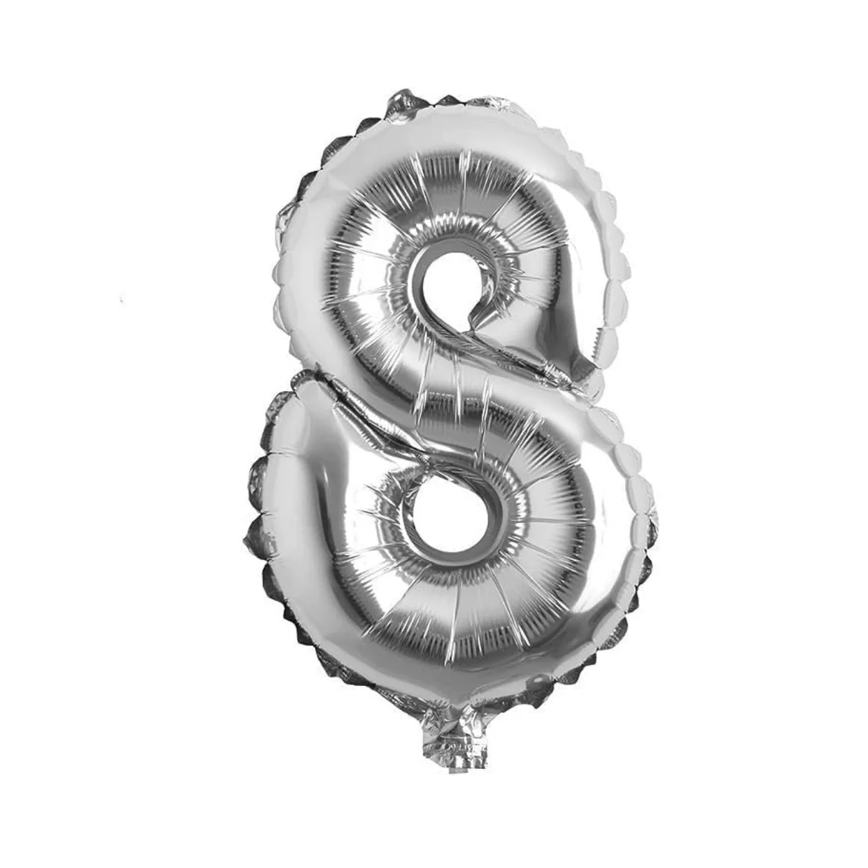 Metallic Silver Number 8 Balloon