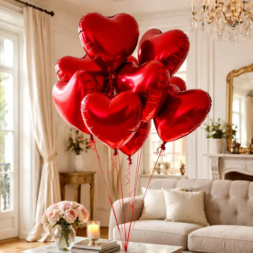 Classic Red Heart Balloons