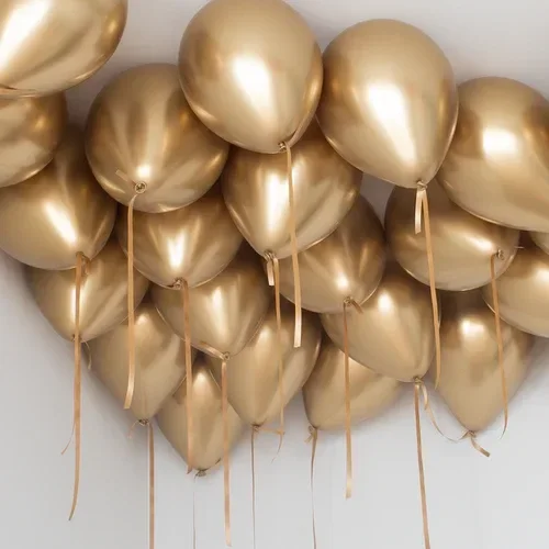 Gold Chrome Ceiling Balloons 25 pcs