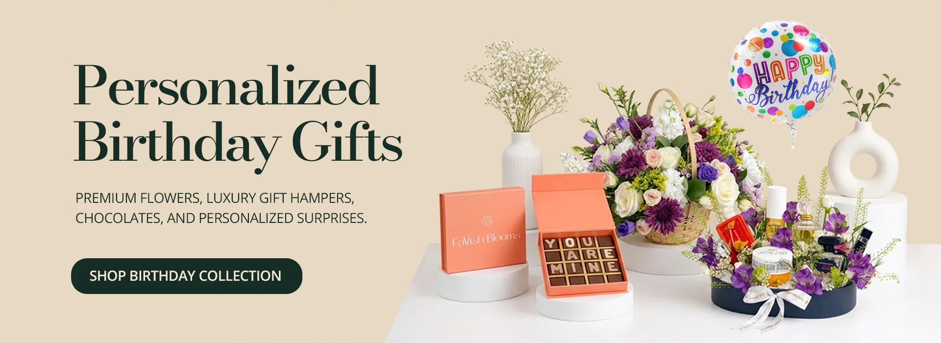 Personalized Birthday Gifts Banners shwoing Products
