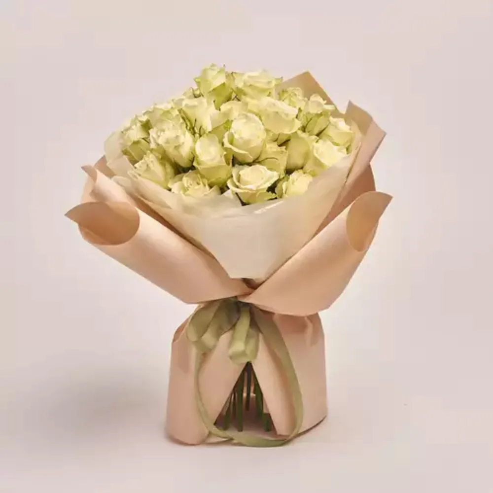 Elegant bouquet of fresh pink roses wrapped in soft pastel paper with premium finishing, perfect for romantic gifting, birthdays, and special occasions in Dubai.
