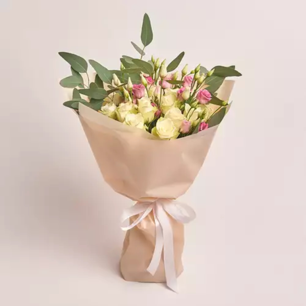Fresh pink rose bouquet wrapped in elegant pastel paper with premium finishing and soft ribbon, perfect for romantic gifting, birthdays, and special occasions in Dubai.