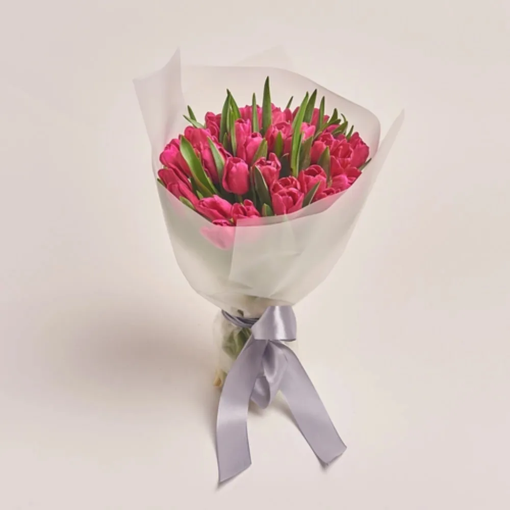 35 Hot pink Tulips Bouquet