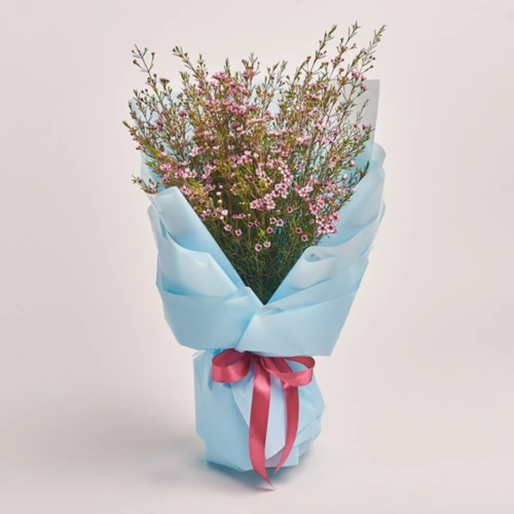 Fresh pink roses bouquet wrapped in elegant pastel paper with premium finishing and a soft ribbon, perfect for romantic gifting, anniversaries, and same-day flower delivery in Dubai.