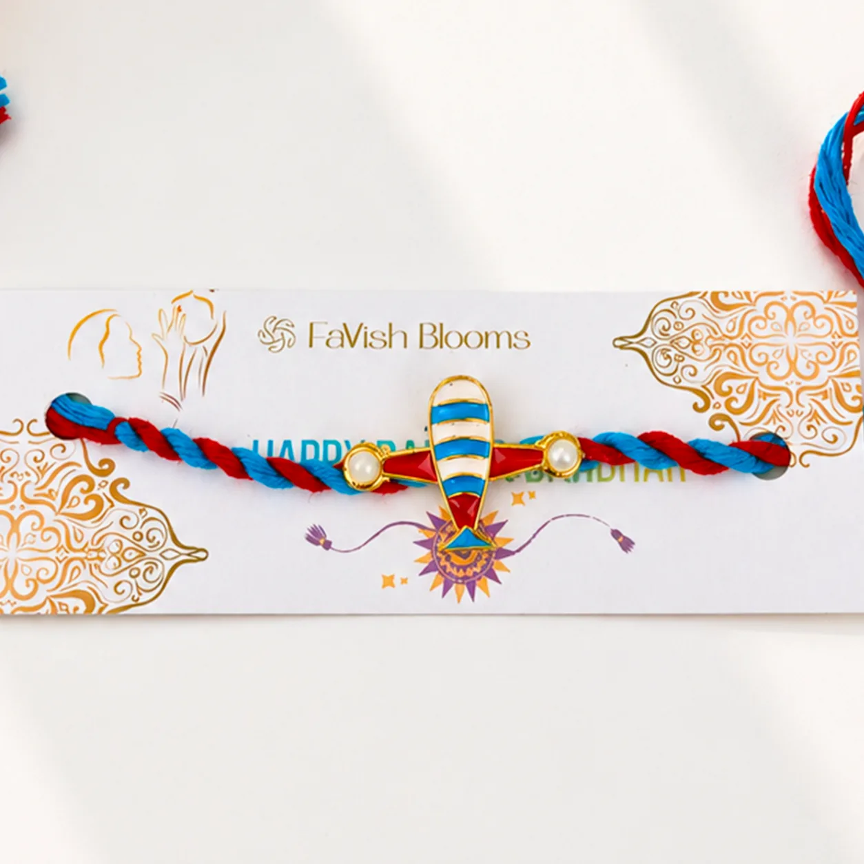 Cute Aeroplane Design Rakhi for children with vibrant thread – Kids Rakhi gift in Dubai