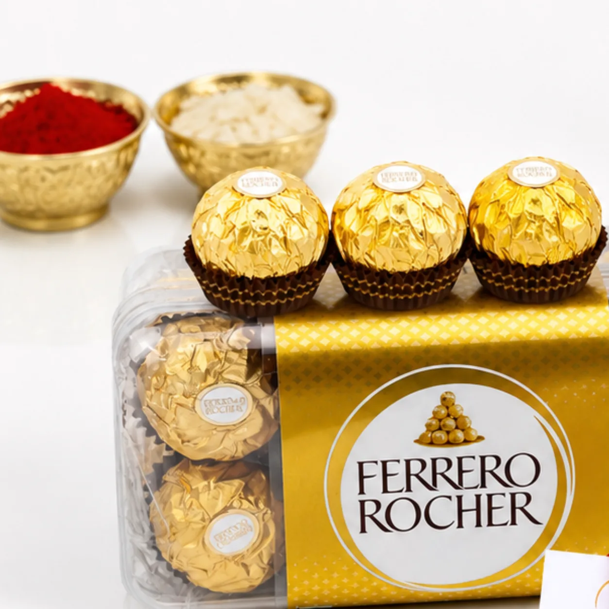 Raksha Bandhan Green Beaded Rakhi with Ferrero Rocher Chocolates