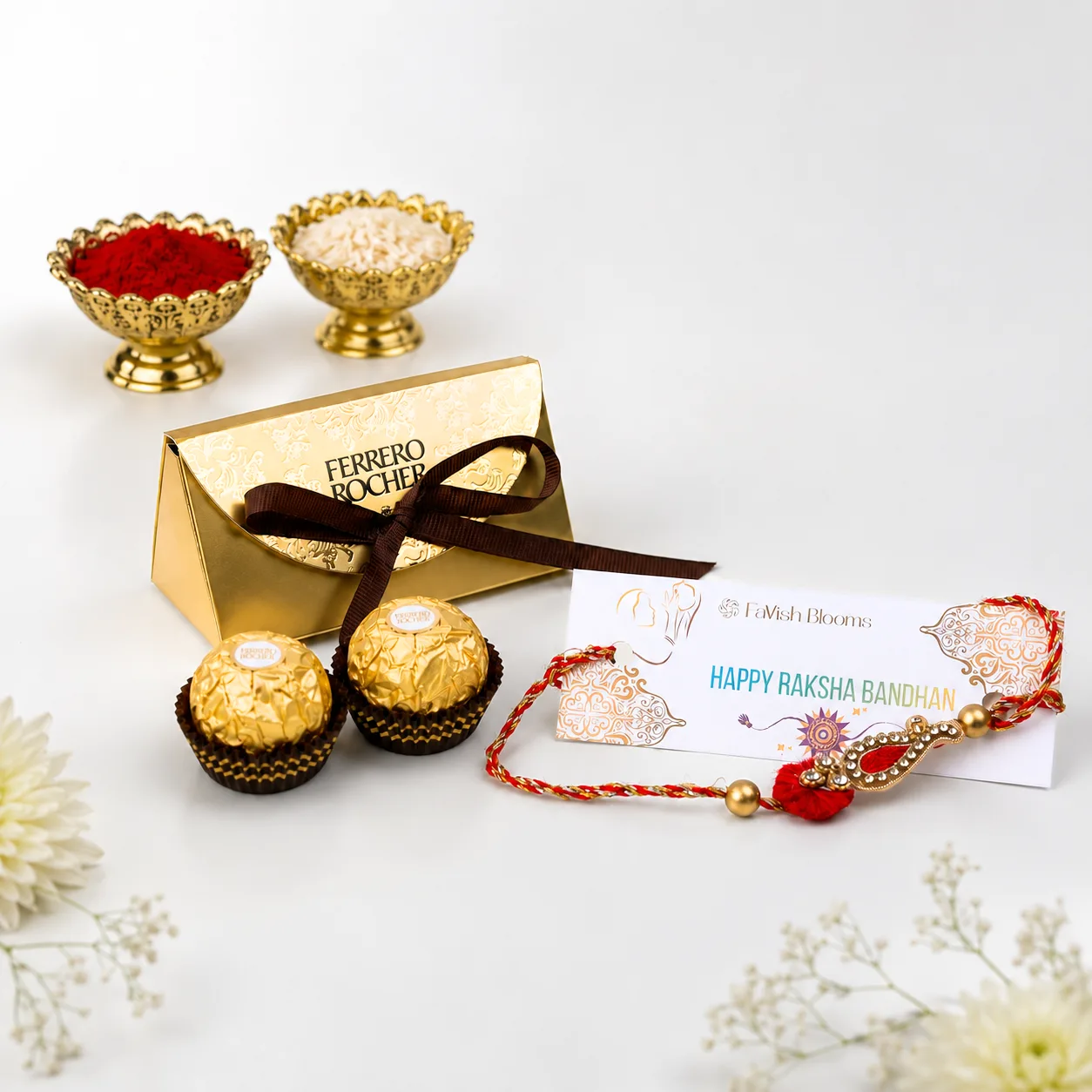 Festive Paisley Rakhi with premium assorted chocolate gift box