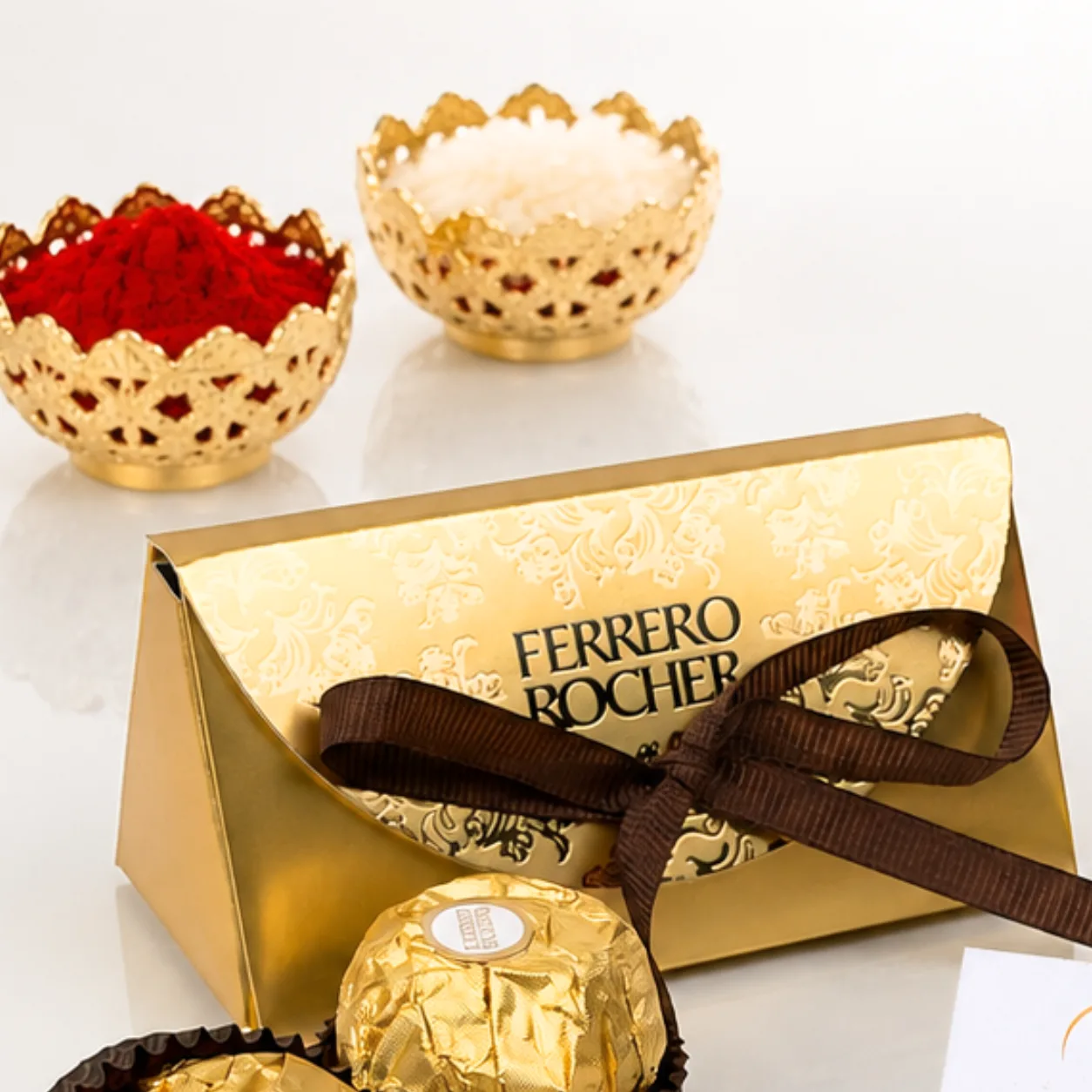 Paisley Rakhi with Ferrero Rocher & Ganesha Idol Gift Set