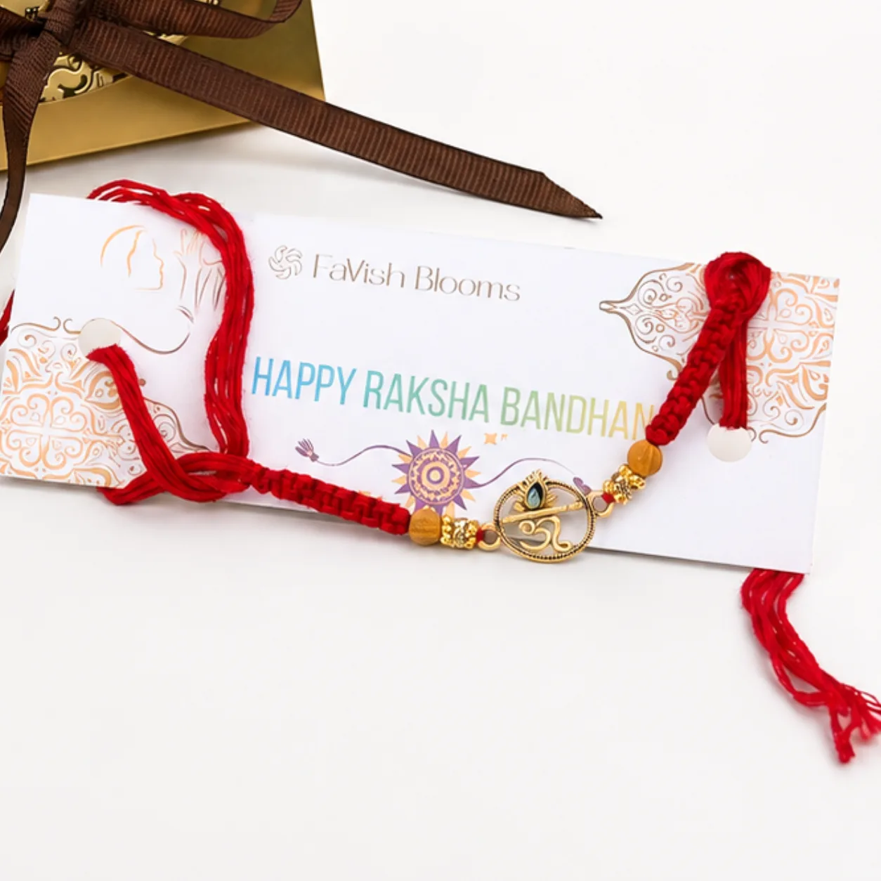 Raksha Bandhan Om Rakhi gift set with Ferrero Rocher chocolates