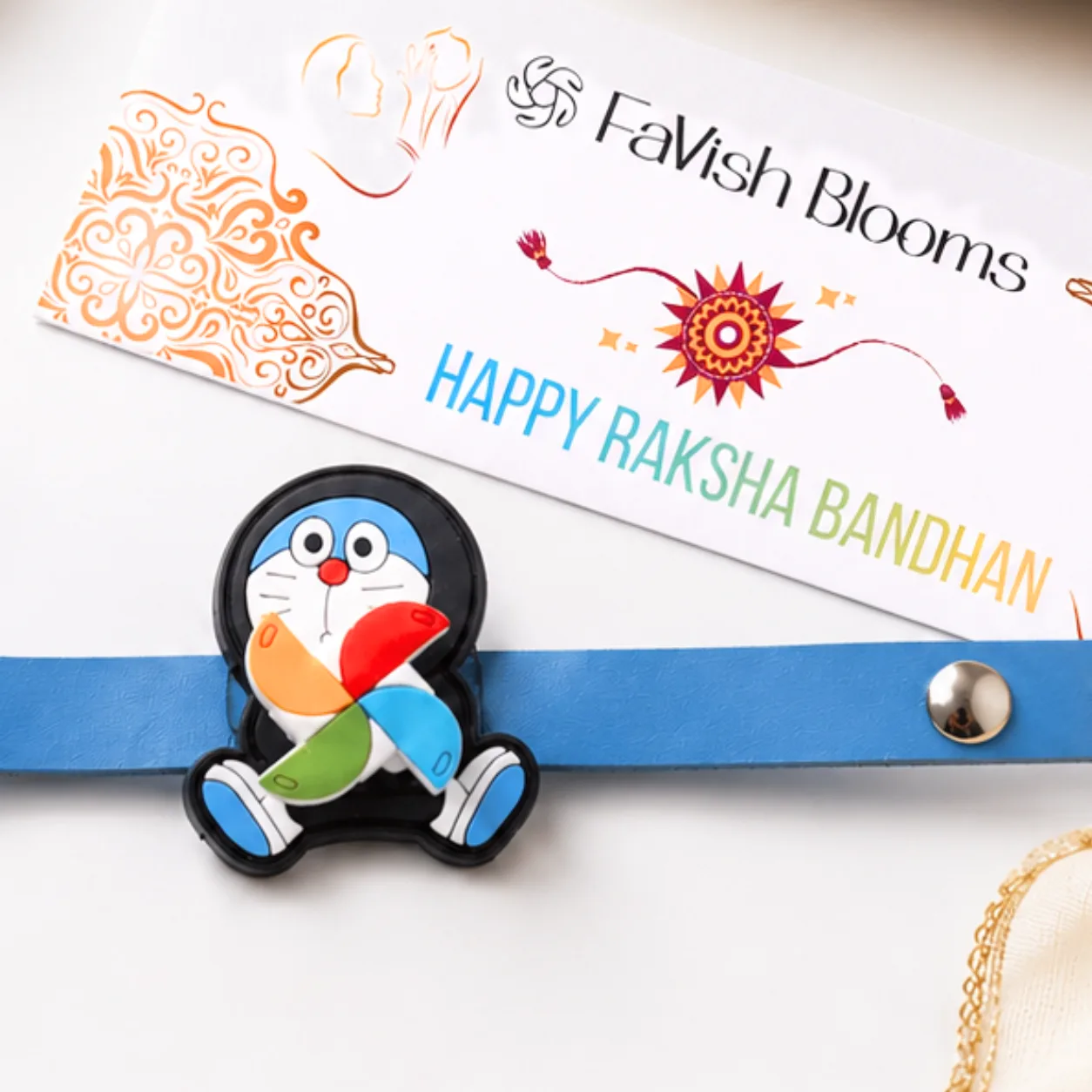 Kids Doraemon spinner Rakhi chocolate gift hamper for Raksha Bandhan in Dubai