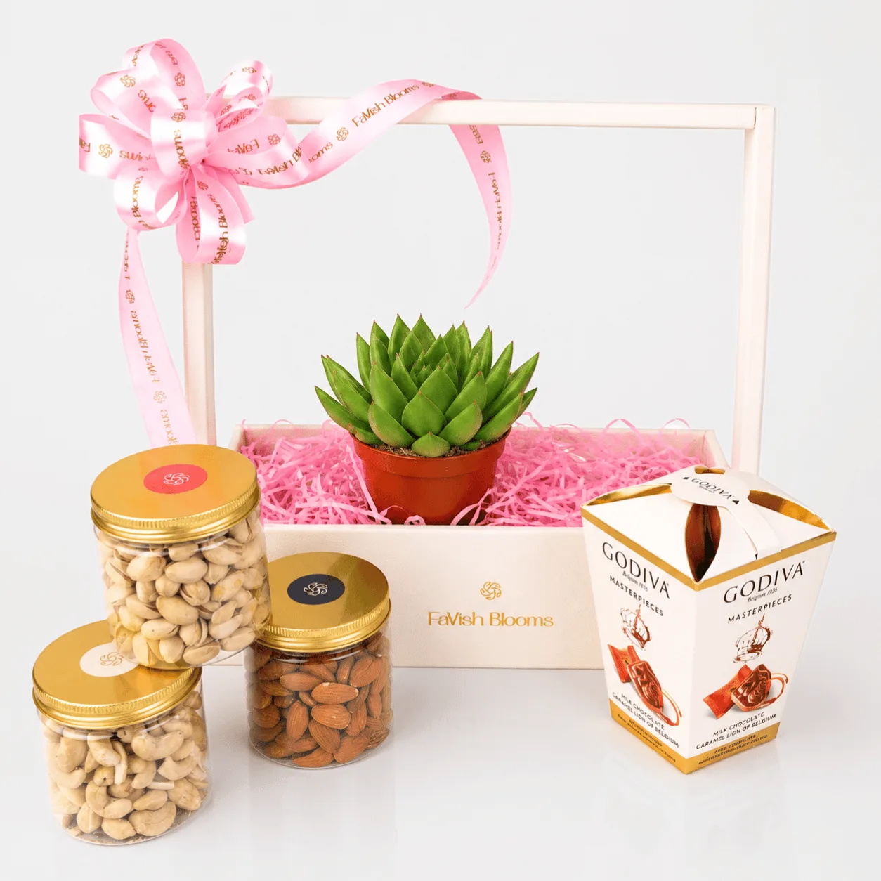 Elegant Dry Fruits & Godiva Chocolate Hamper with premium nuts and indulgent chocolate treats