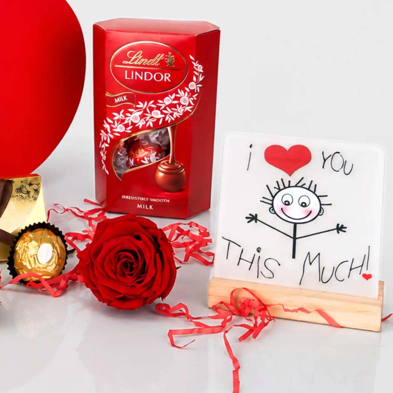 Heart of Love Gift Box featuring delicious chocolates, soft teddy bear and elegant presentation