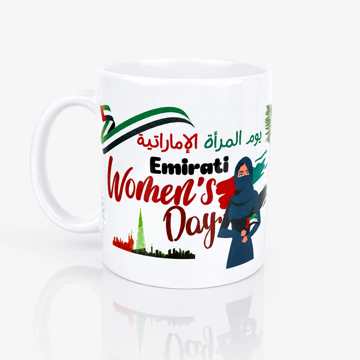 Emirati Women’s Day Printed Mug with elegant UAE-inspired design