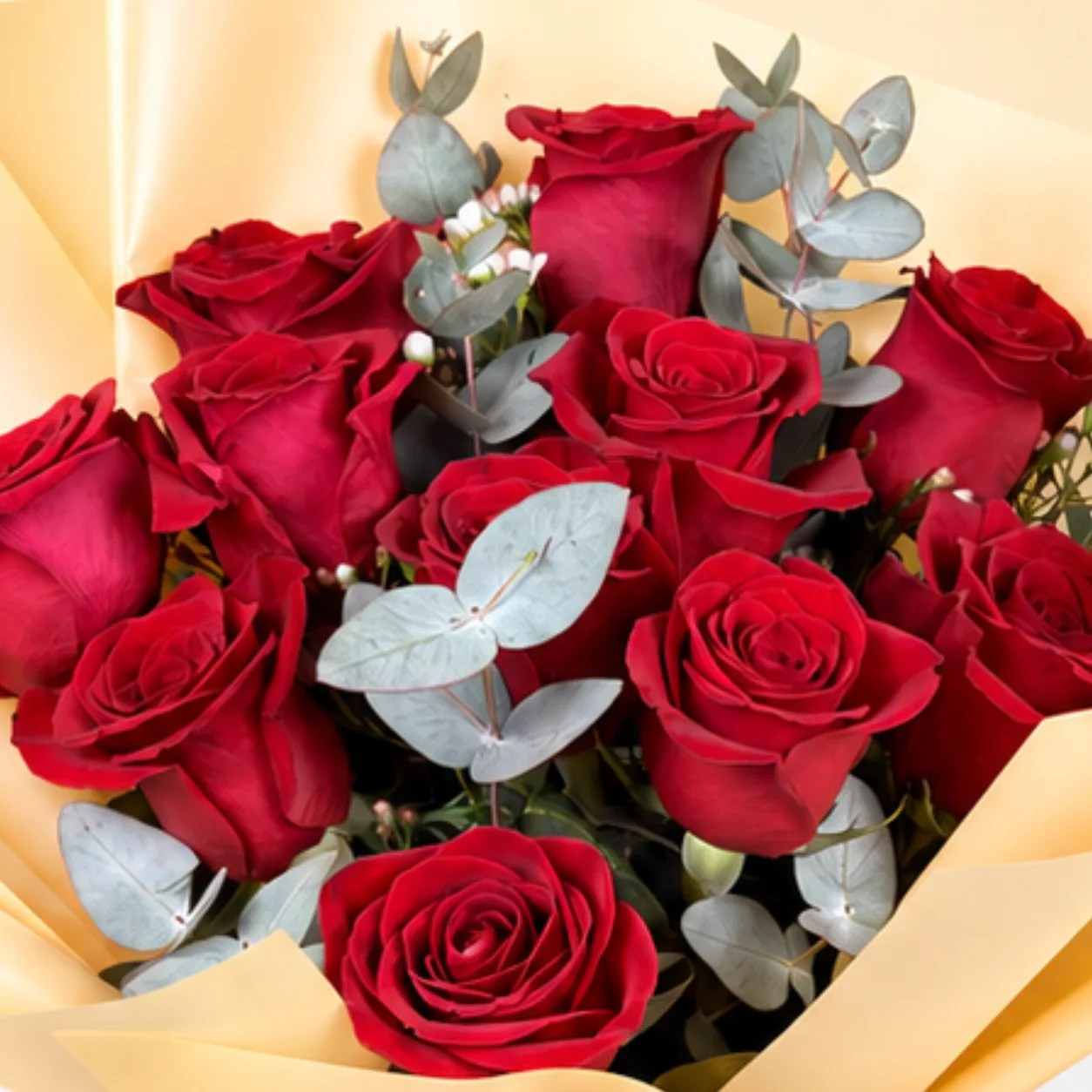 Elegant red rose bouquet featuring 11 premium roses with stylish wrapping