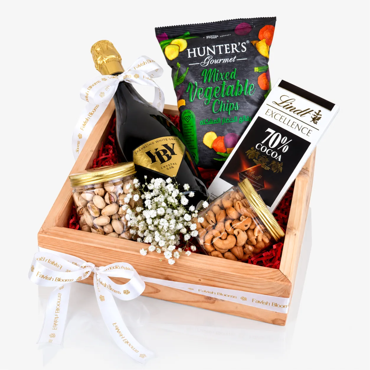 Luxury gift hamper with premium dry fruits and gourmet treats