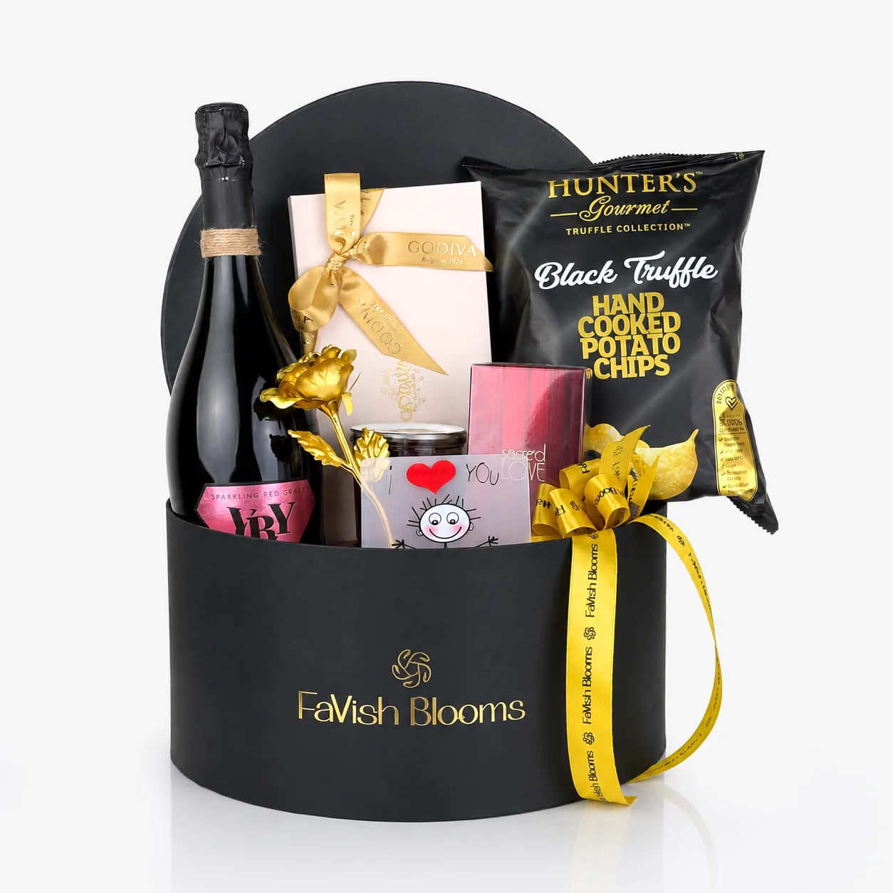 Elegant Sparkling Love and Godiva Hamper for anniversaries, birthdays, and romantic surprises
