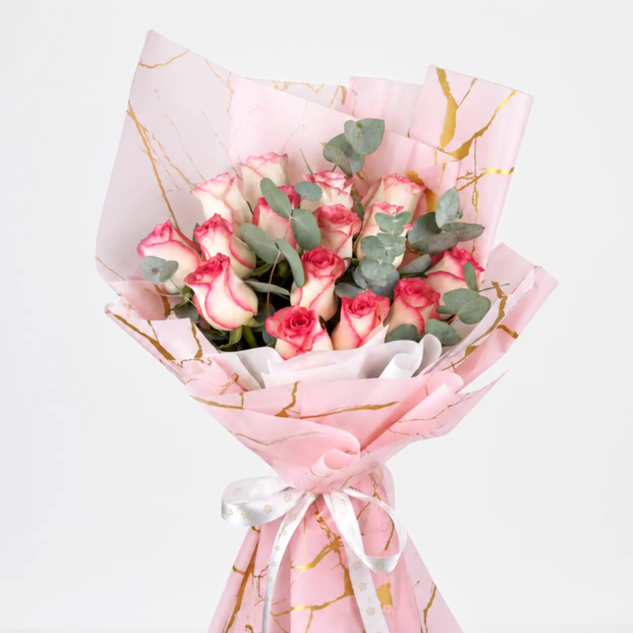 15 Pink Jumelia Roses Flower Bouquet for birthdays, anniversaries and special occasions