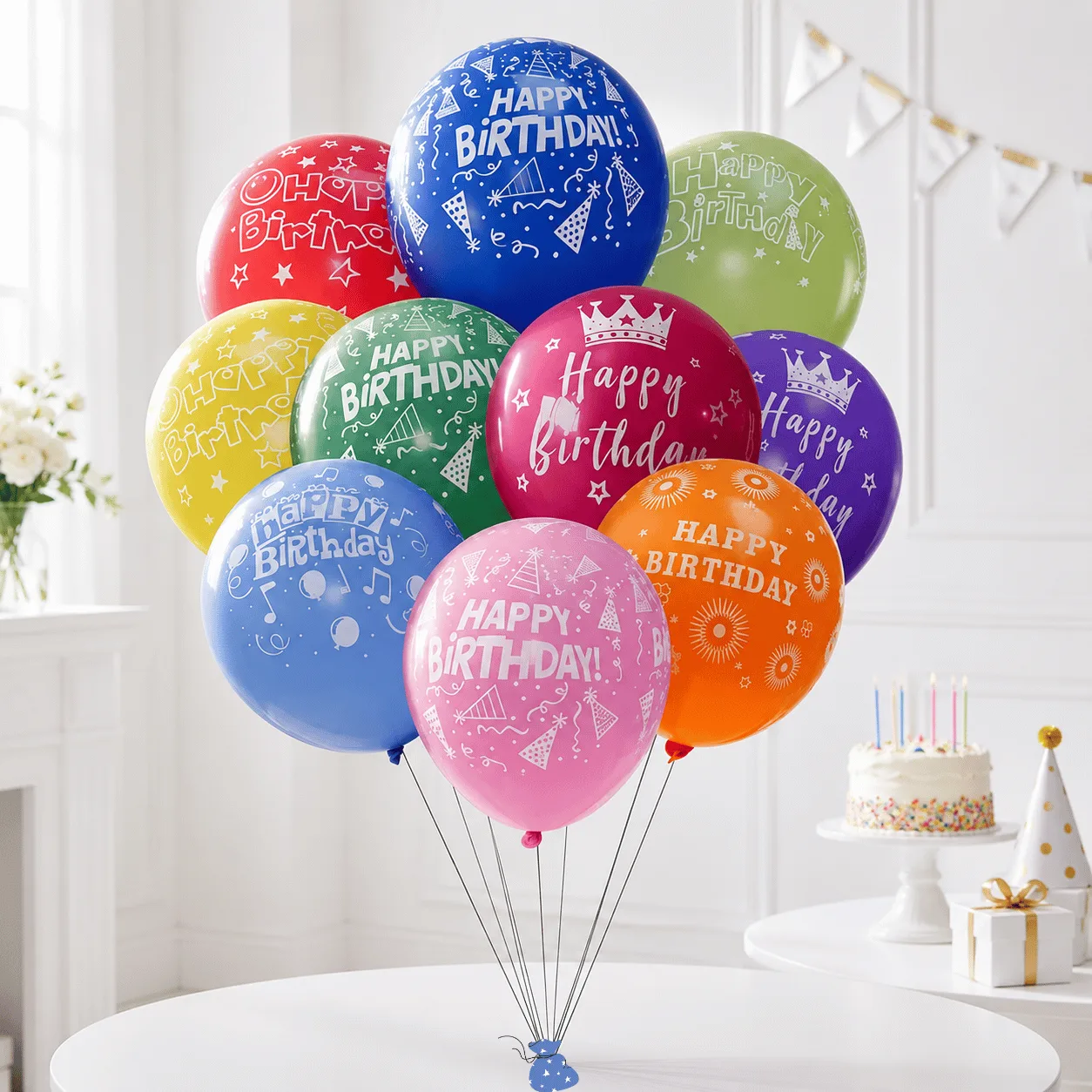 Colourful Happy Birthday Helium Balloon Set in Dubai