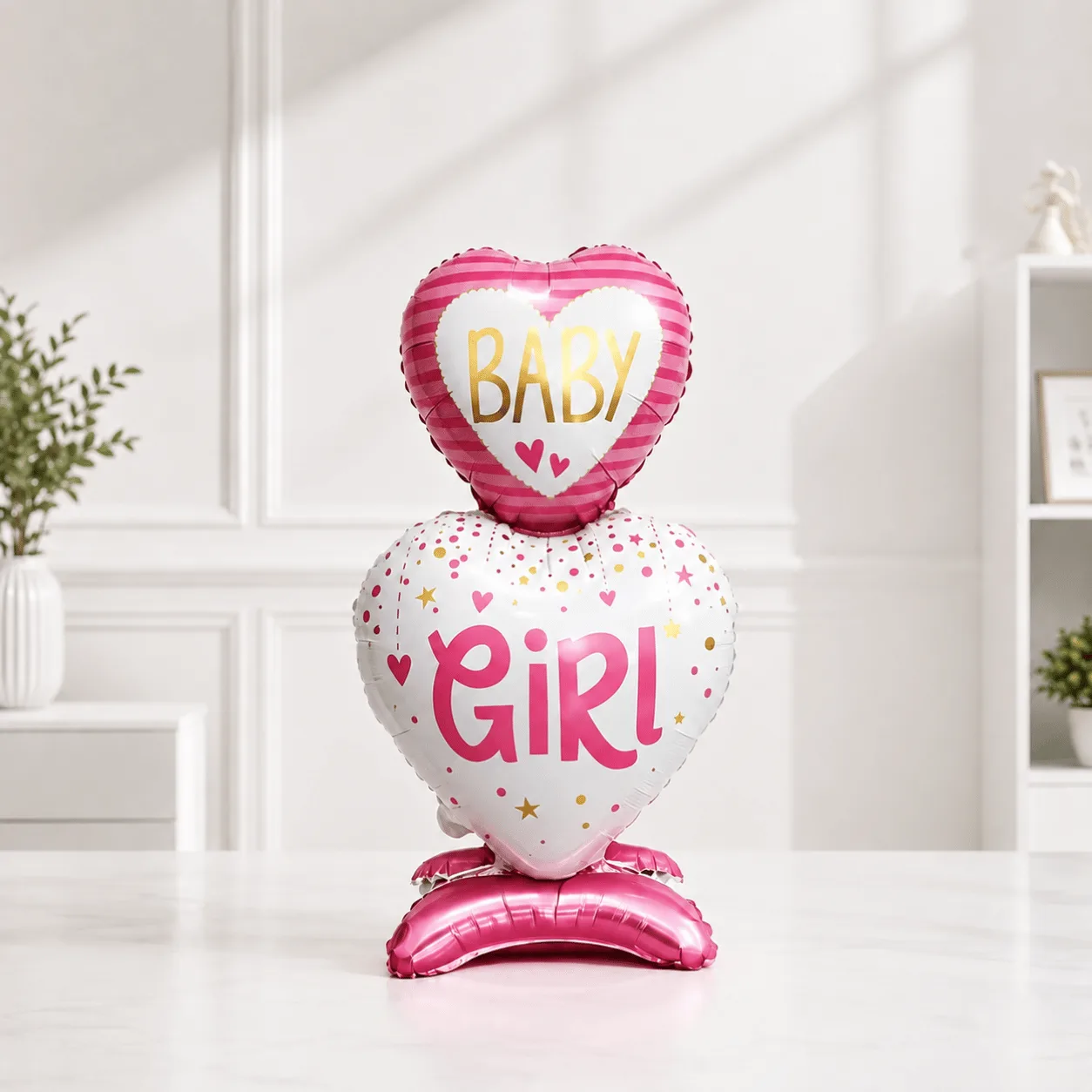 Pink Baby Girl Standing Balloon for Newborn Celebration