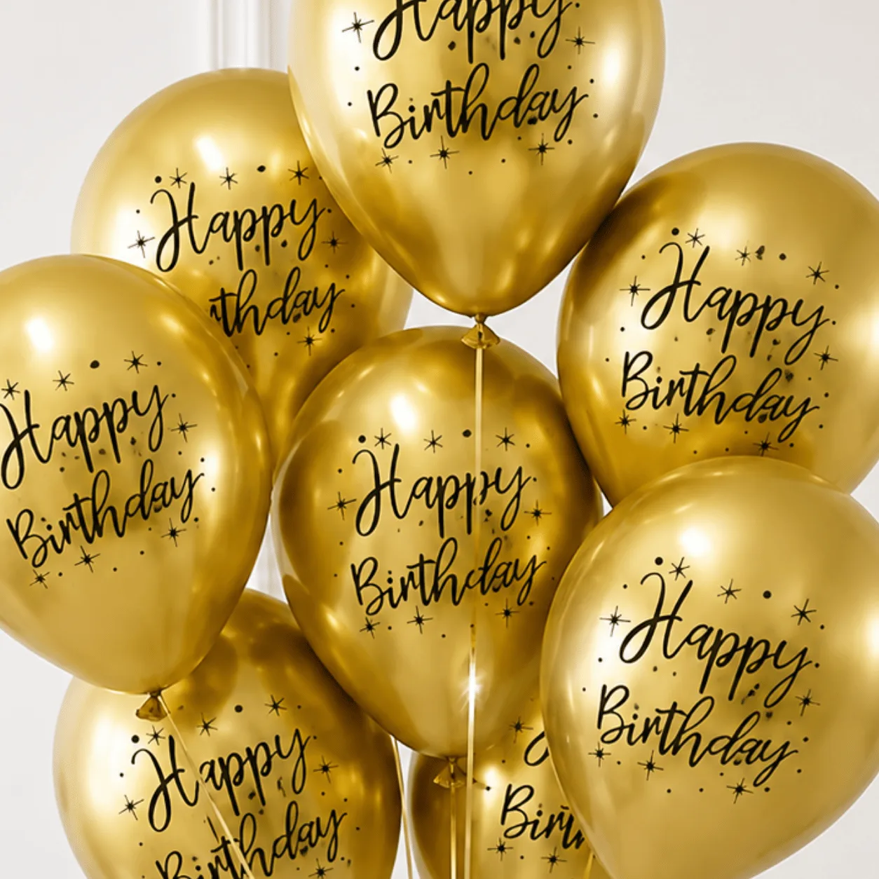 Gold Happy Birthday Foil Helium Balloons for Party Decoration