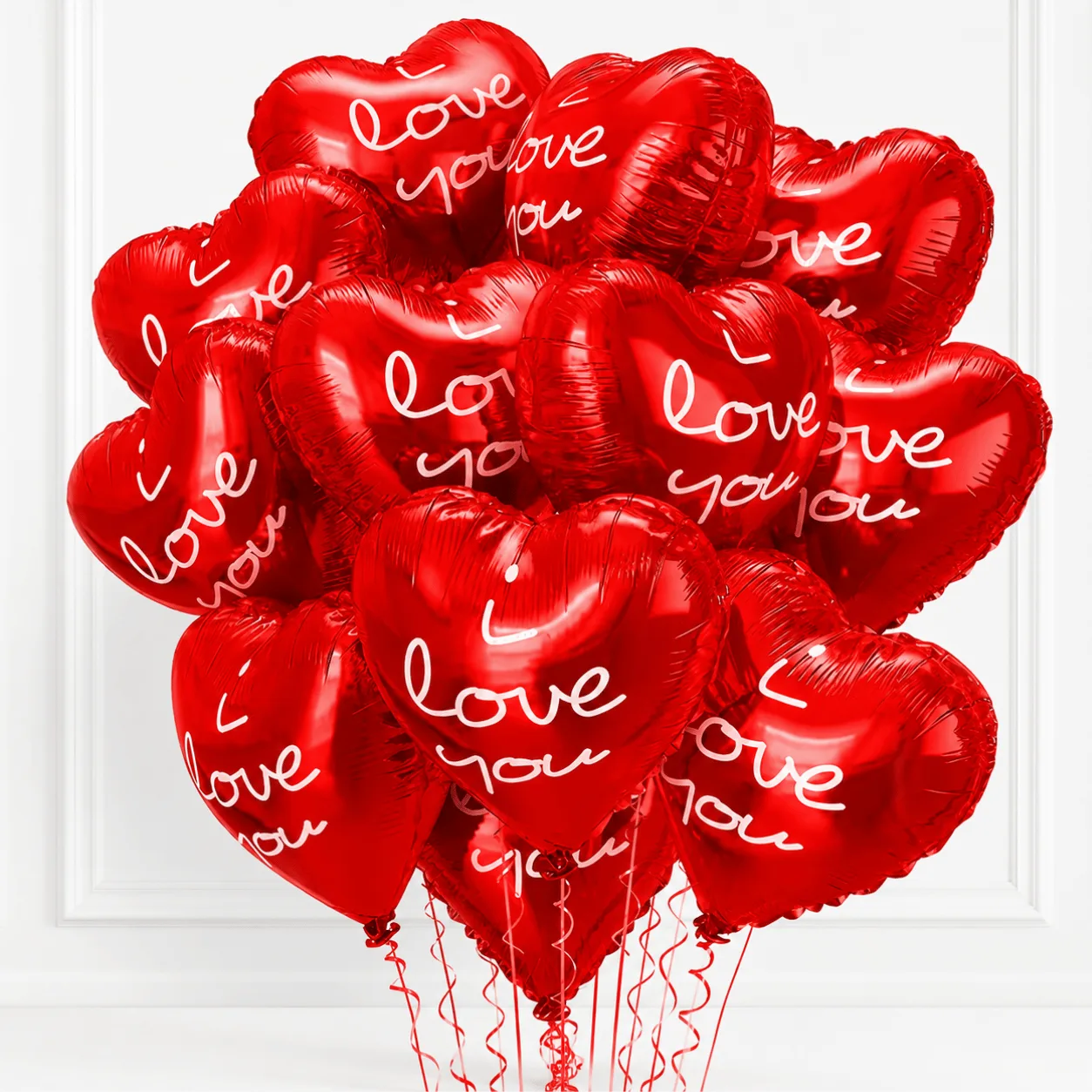 Red Heart I Love You Helium Balloons for Anniversary Gift