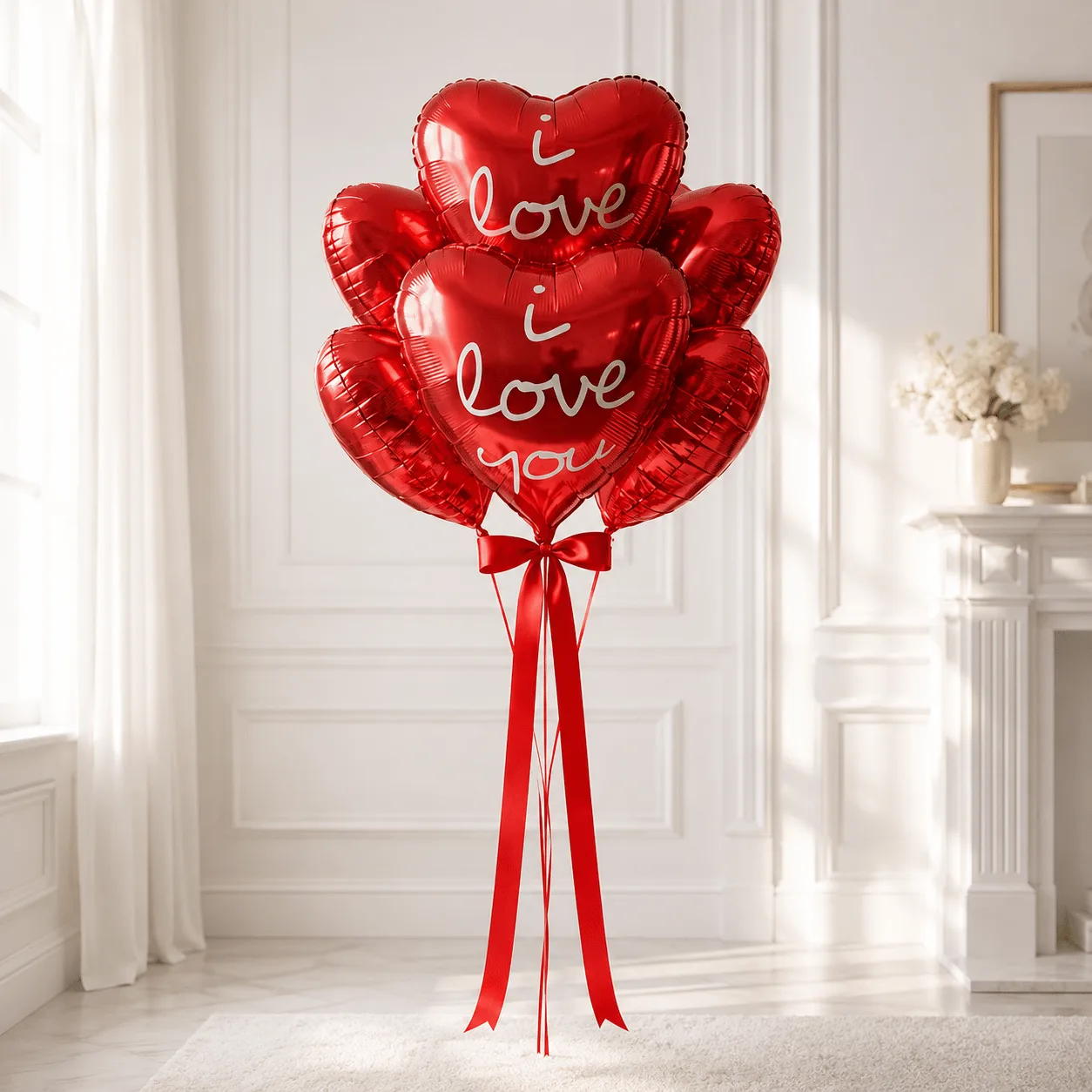 I Love You Heart Helium Balloon Set