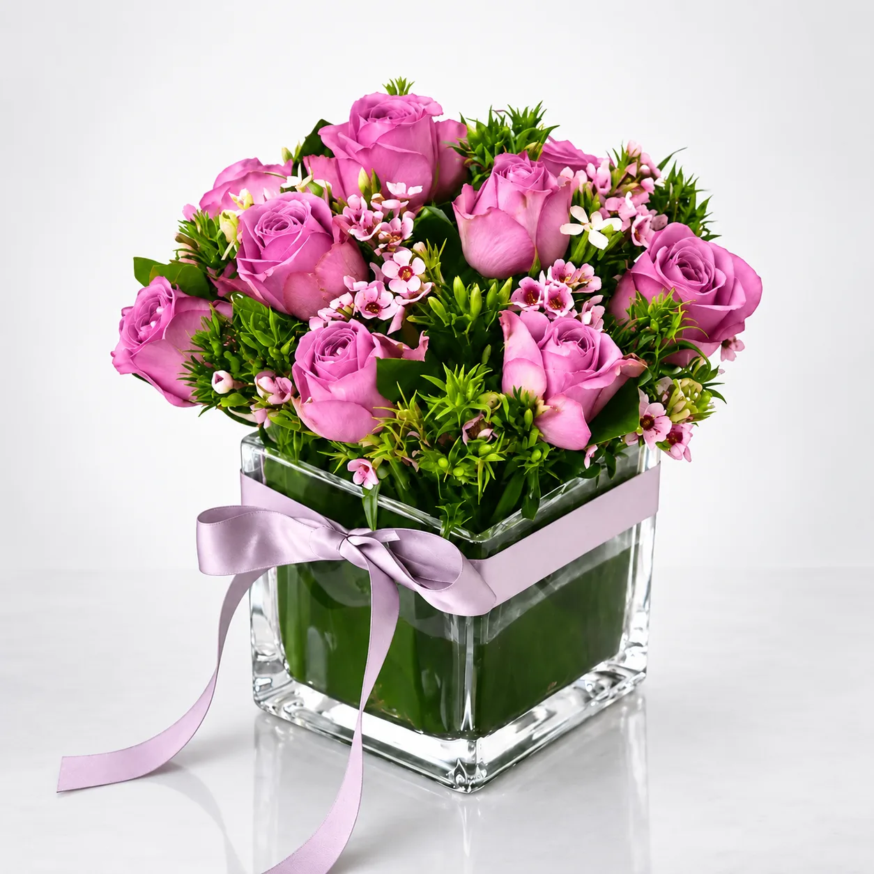Luxury Tender Violet Rose Vase Flower Arrangement