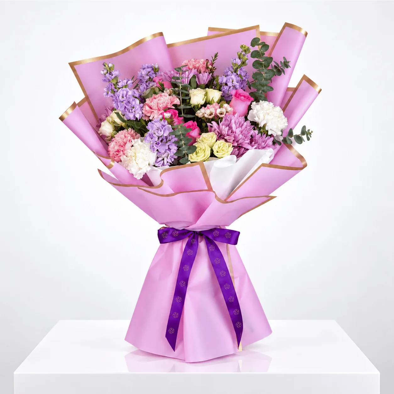 Premium Pink & Purple Celebration Bouquet for birthdays, congratulations and special occasions