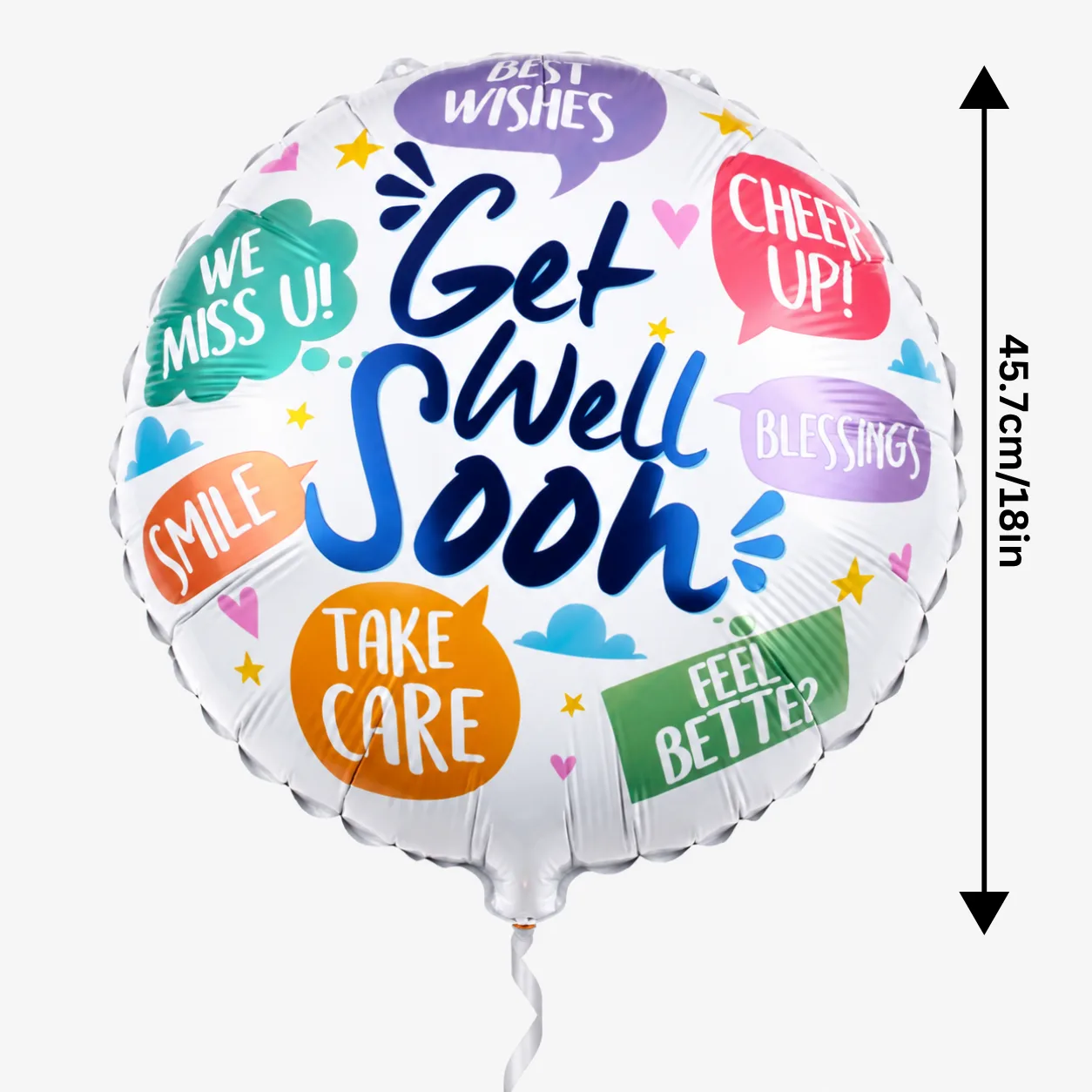 Colourful Feel Better Soon Helium Balloon Gift
