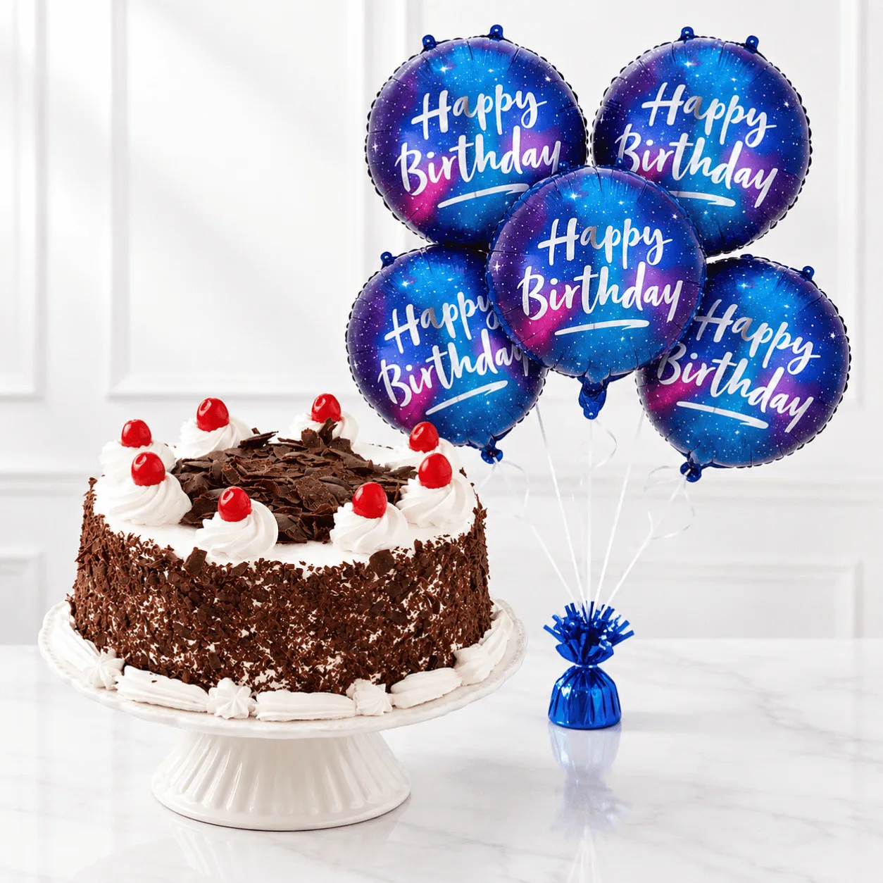 Blue Galaxy Birthday Cake Celebration Combo