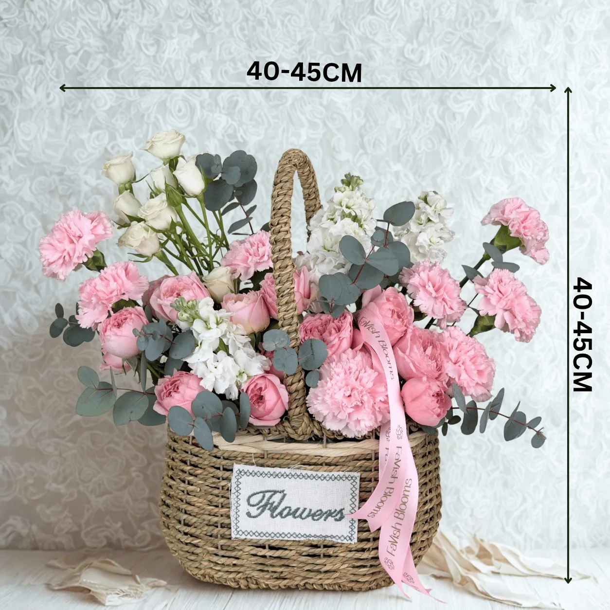 1. Premium Juliette Rose & Matthiola Flower Basket by FaVish Blooms Dubai.