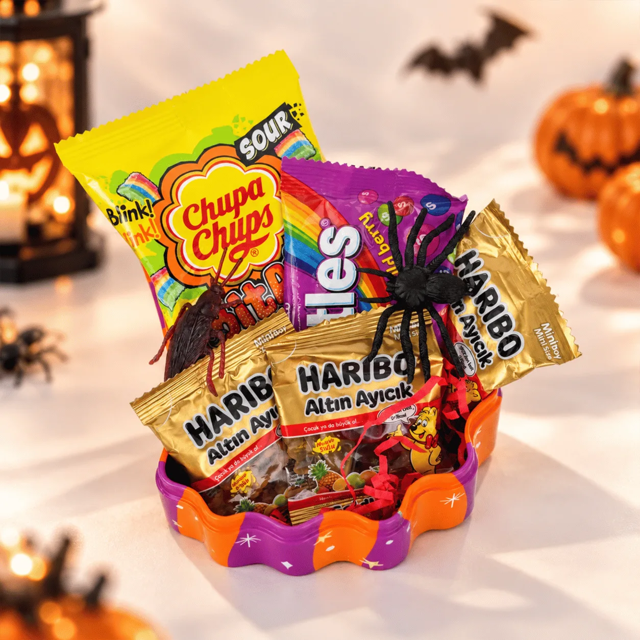 Hey Boo Halloween Candy Surprise Gift Box filled with sweet treats and spooky Halloween decorations in Dubai.