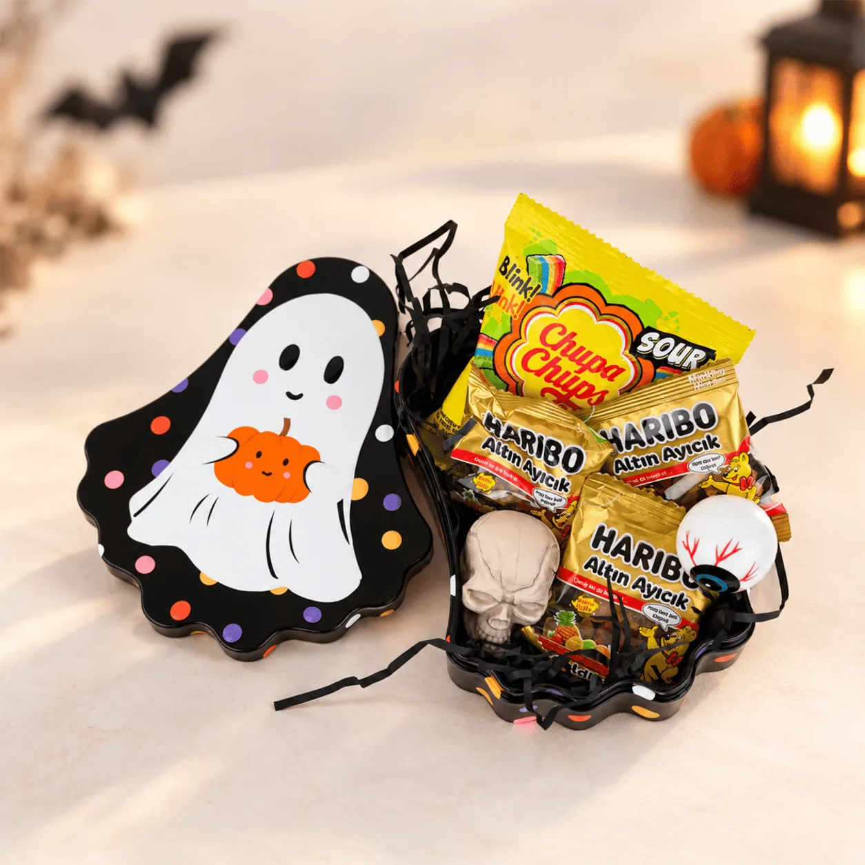 Little Boo Halloween Candy Surprise Box filled with sweet treats and spooky decorations, perfect for Halloween gifting in Dubai.