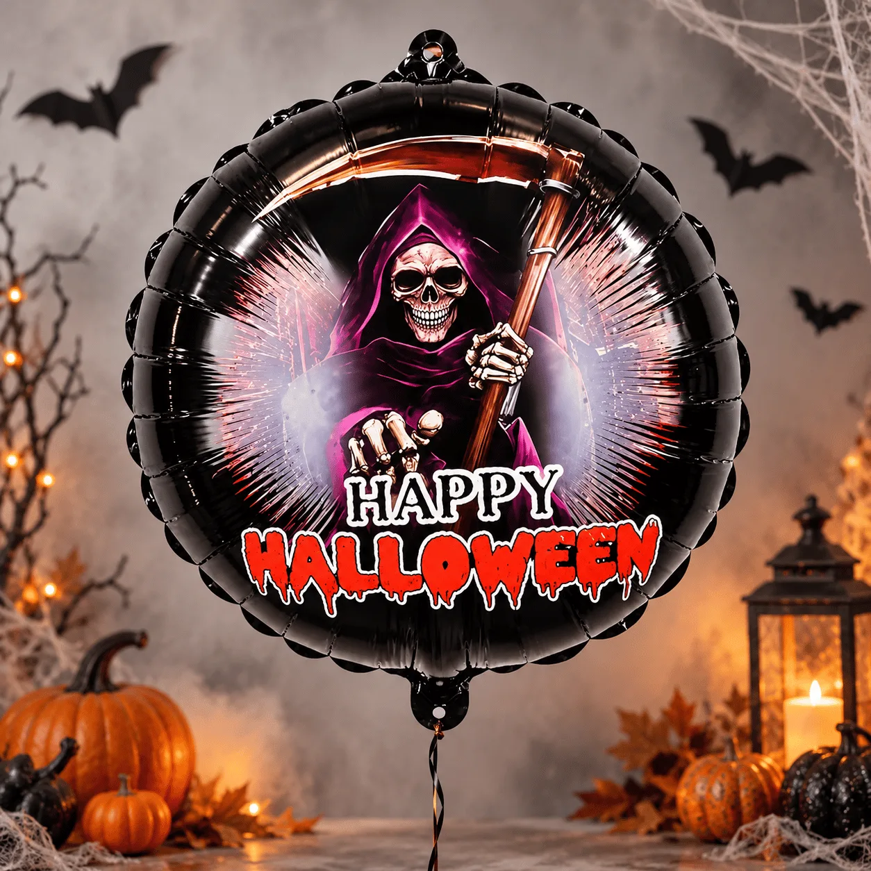 Haunted Grim Reaper Halloween Foil Balloon Set of 3 for spooky Halloween party decorations in Dubai.