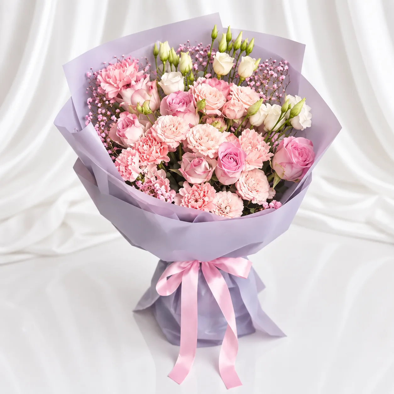 Soft Pink Elegance Rose Bouquet with delicate pink roses and elegant wrapping