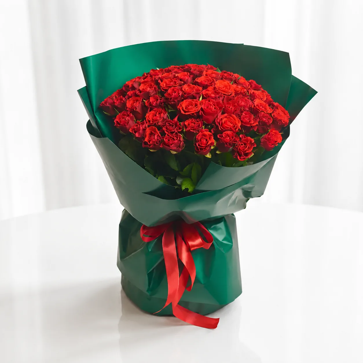 59 fresh Eltoro red roses bouquet wrapped elegantly for luxury gifting