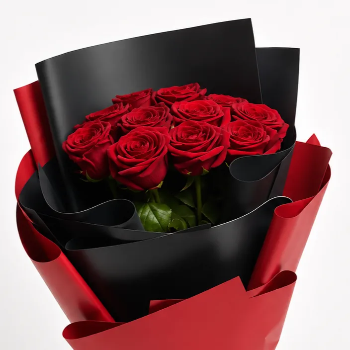 Fresh 11 Red Roses Grand Prix Bouquet by FaVish Blooms with same-day delivery in Dubai