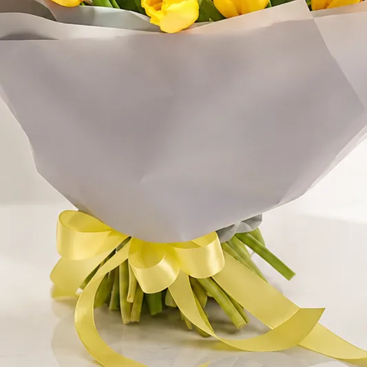 Luxury 75 Yellow Tulips Bouquet for birthdays and special occasions