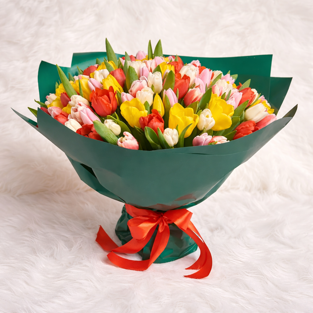 101 Tulips mix Bouquet