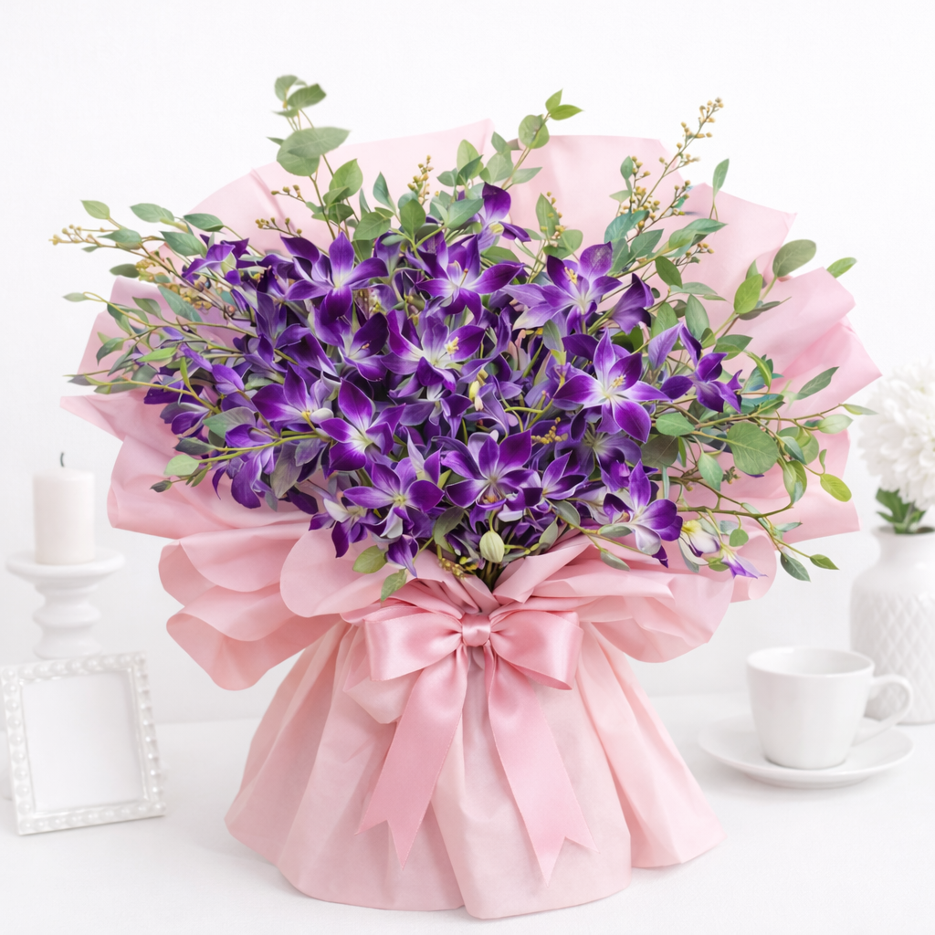 Lavish Purple Orchid(7 Stems)