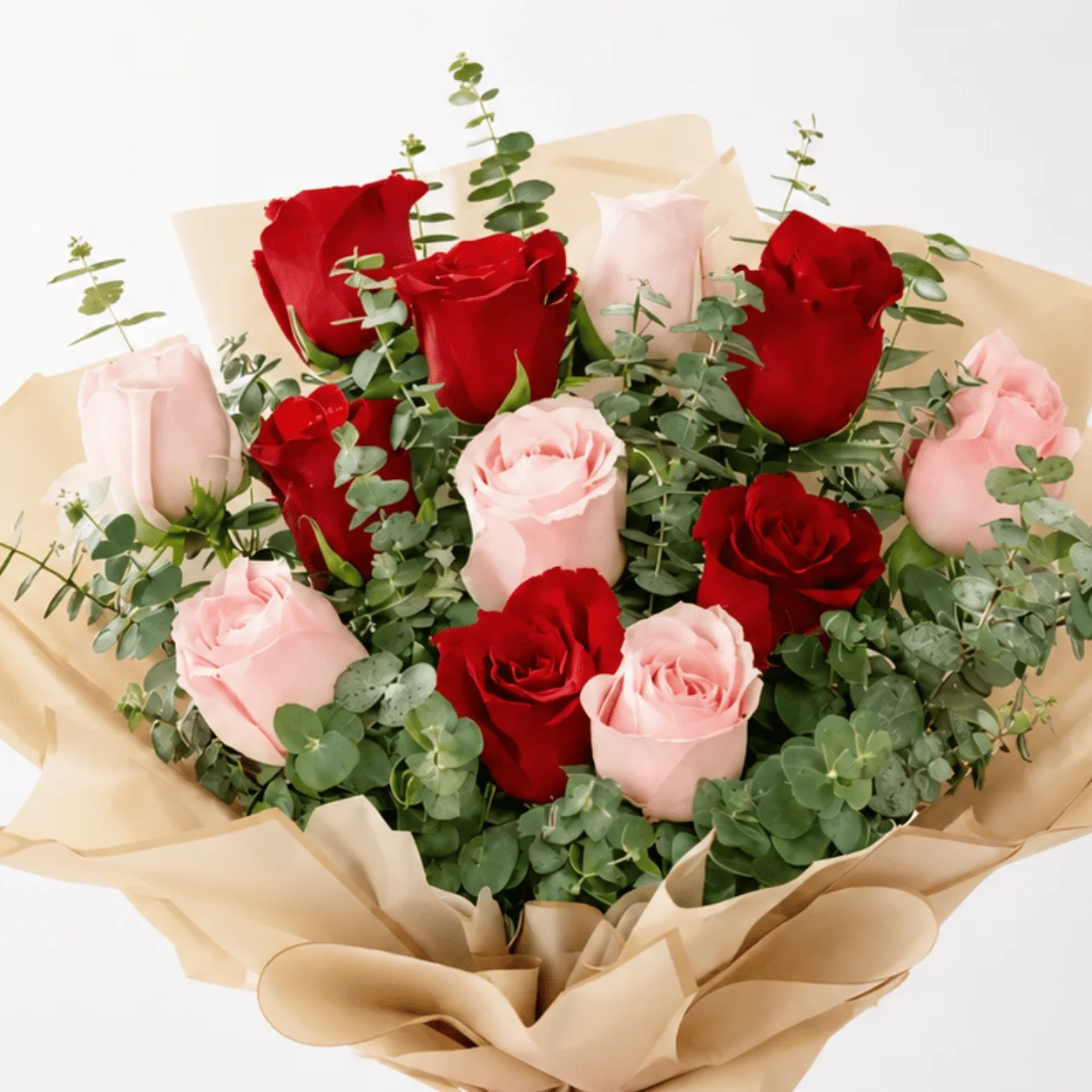 Elegant 11 Pink & Red Rose Bouquet